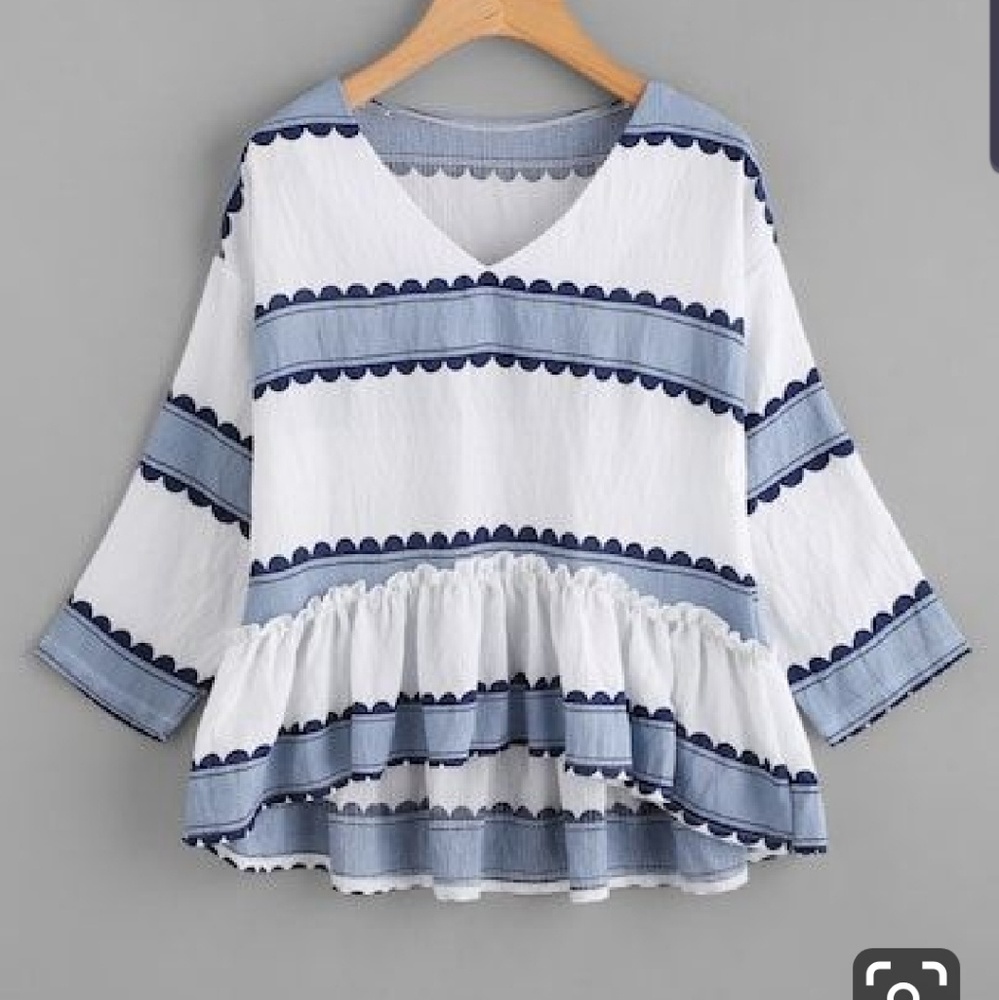 shein v neckline blouse